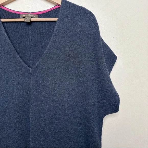 Tommy Bahama Womens  Medium Patch Pocket Vneck Cap Sleeve Sweater Tunic - Picture 7 of 16